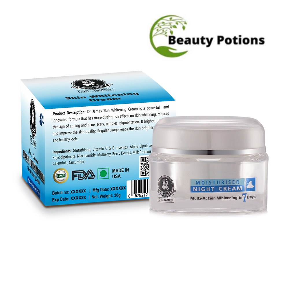 Dr James Advanced Glutathione Formula Skin Whitening Cream Made In USA Night Cream
