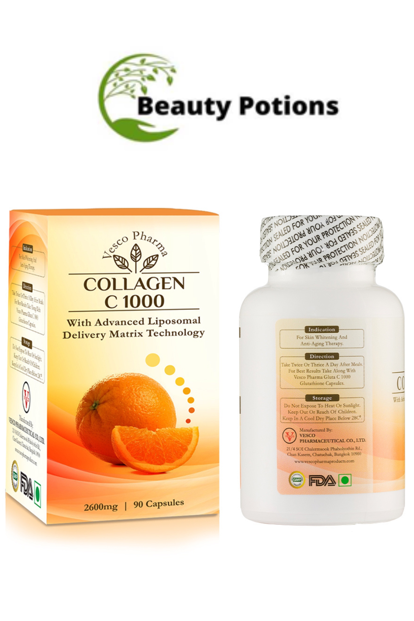 Vesco Pharma Collagen C 1000 Collagen Capsules 90 Capsules