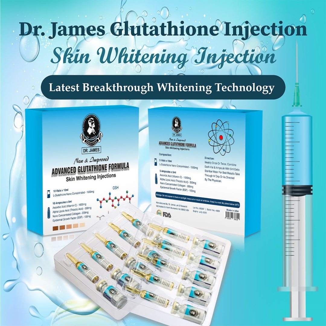 Dr James Glutathione 1500mg Injection with Vitamin C 1000mg Skin Whitening Injection