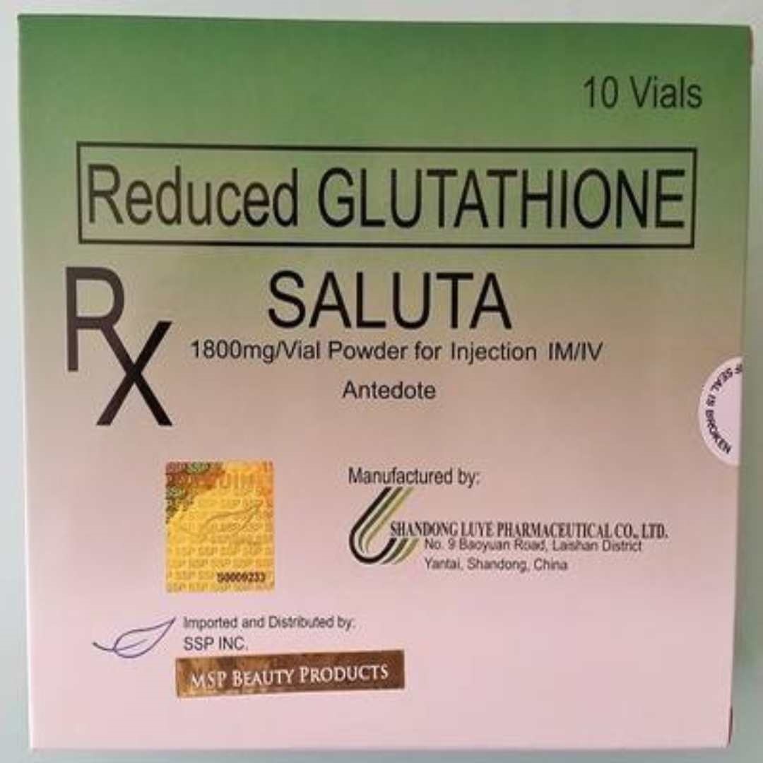 Saluta 1800 mg Reduced Glutathione Skin Whitening Injection 10 Sessions