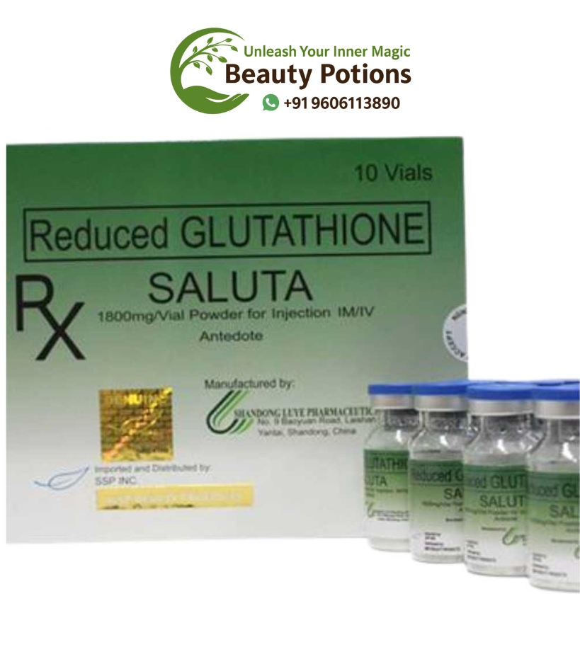 Saluta 1800 mg Reduced Glutathione Skin Whitening Injection 10 Sessions