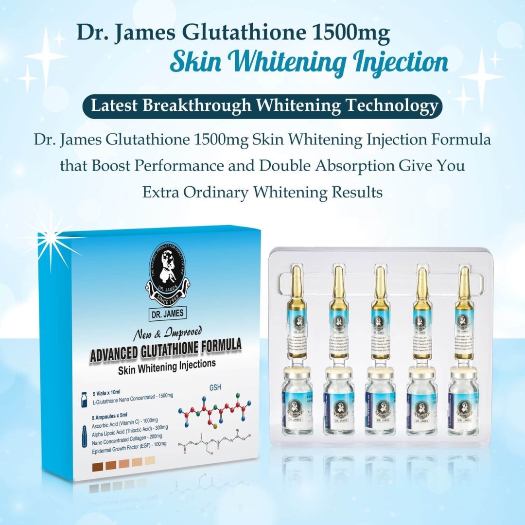 Dr James Glutathione 1500mg Injection with Vitamin C 1000mg Skin Whitening Injection
