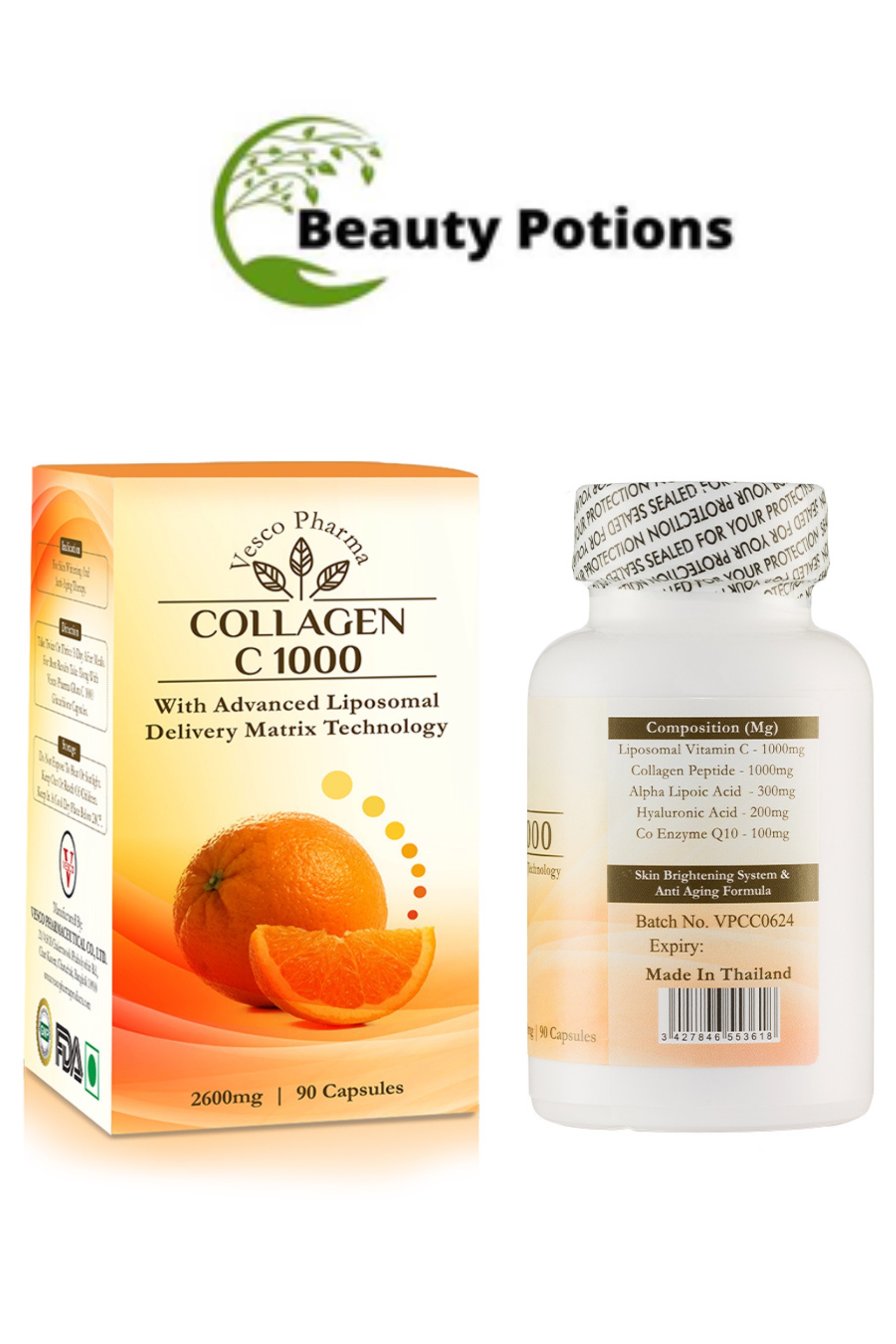 Vesco Pharma Collagen C 1000 Collagen Capsules 90 Capsules