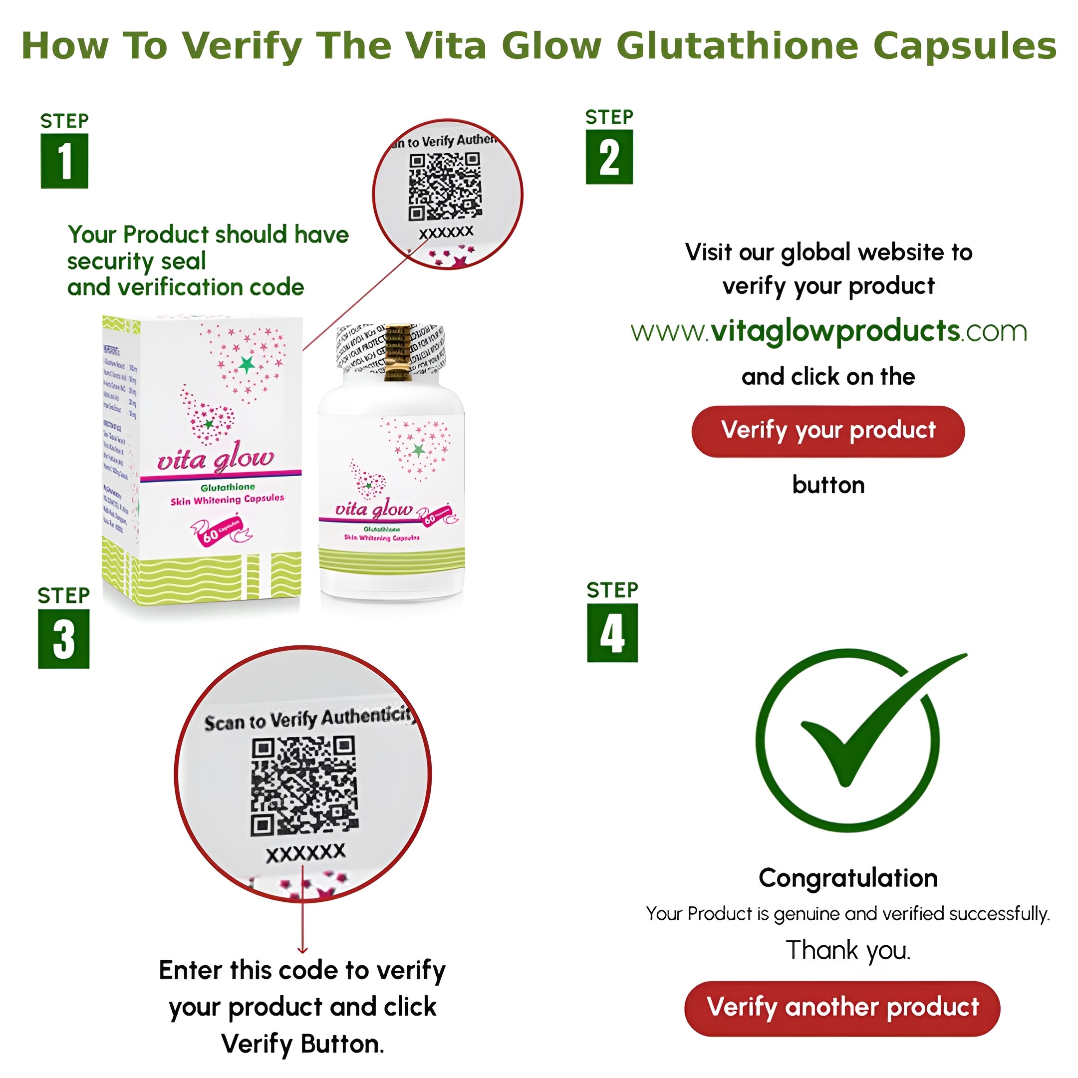 Original vita glow Skin Whitening Capsules