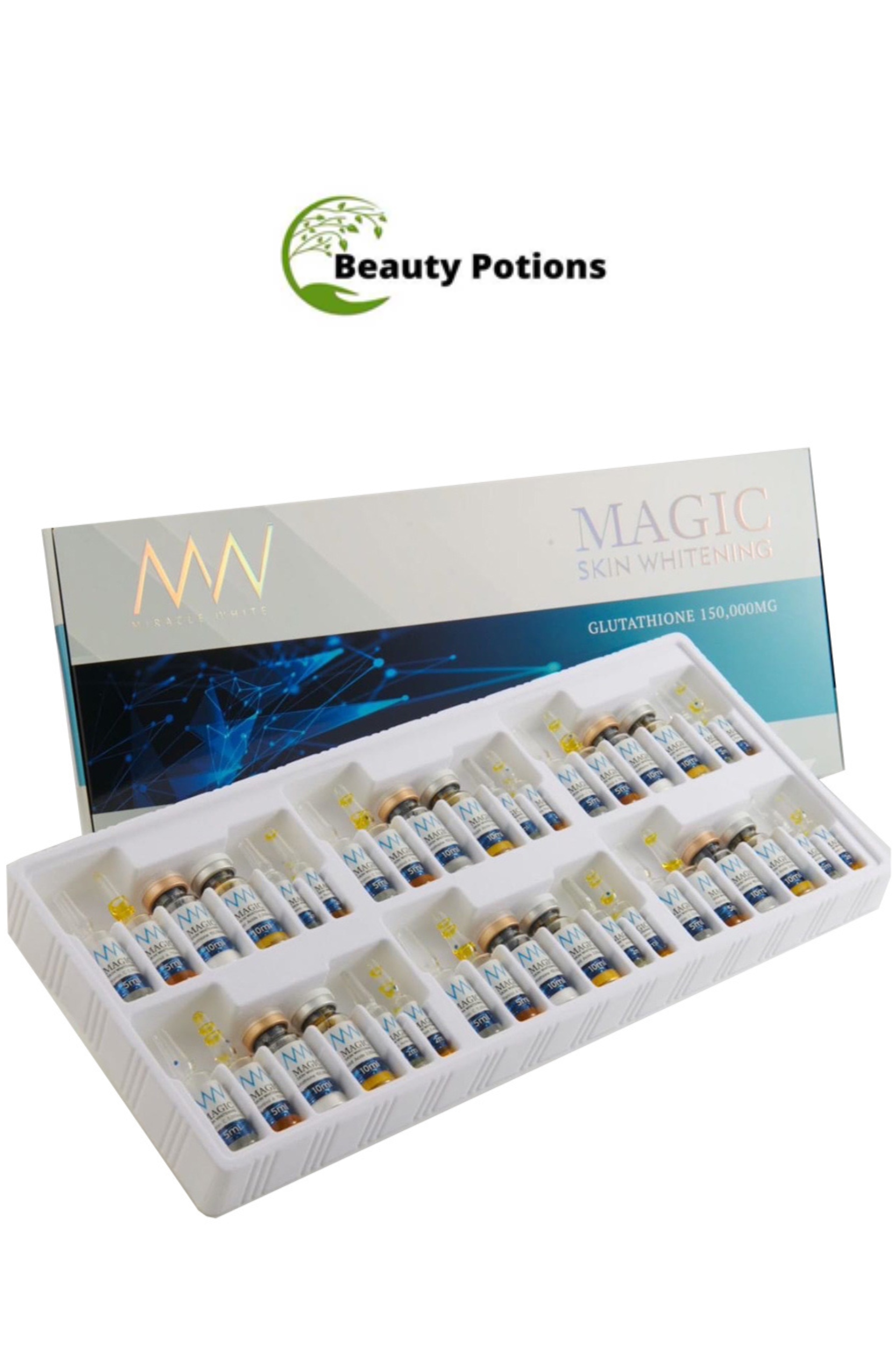 Miracle White Magic Skin Whitening 150,000mg Glutathione Injection