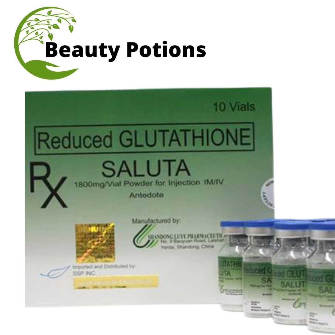 Saluta 1800 mg Reduced Glutathione Skin Whitening Injection 10 Sessions