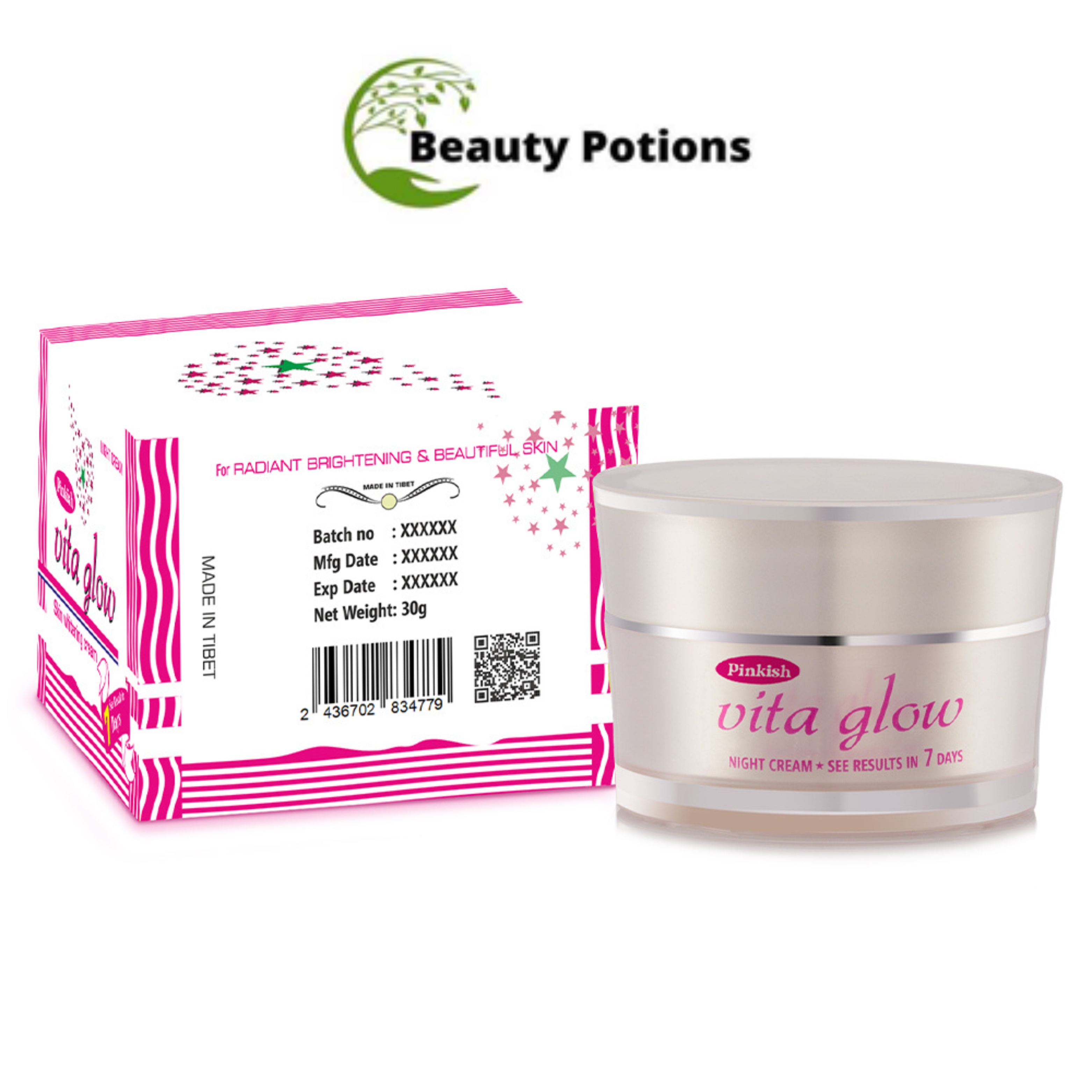 Pinkish Vita Glow Skin Whitening Night Cream