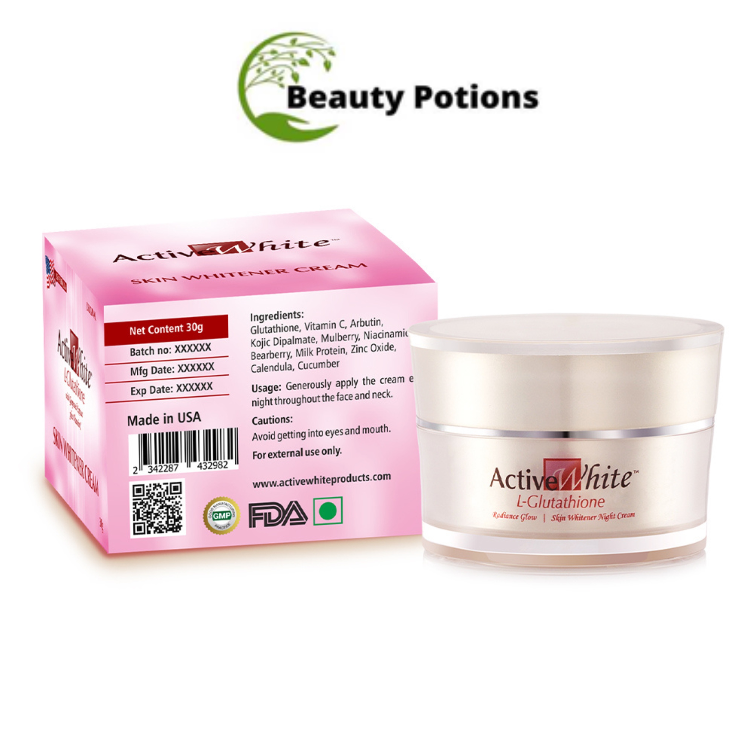 Active White L Glutathione Skin Whitening Cream