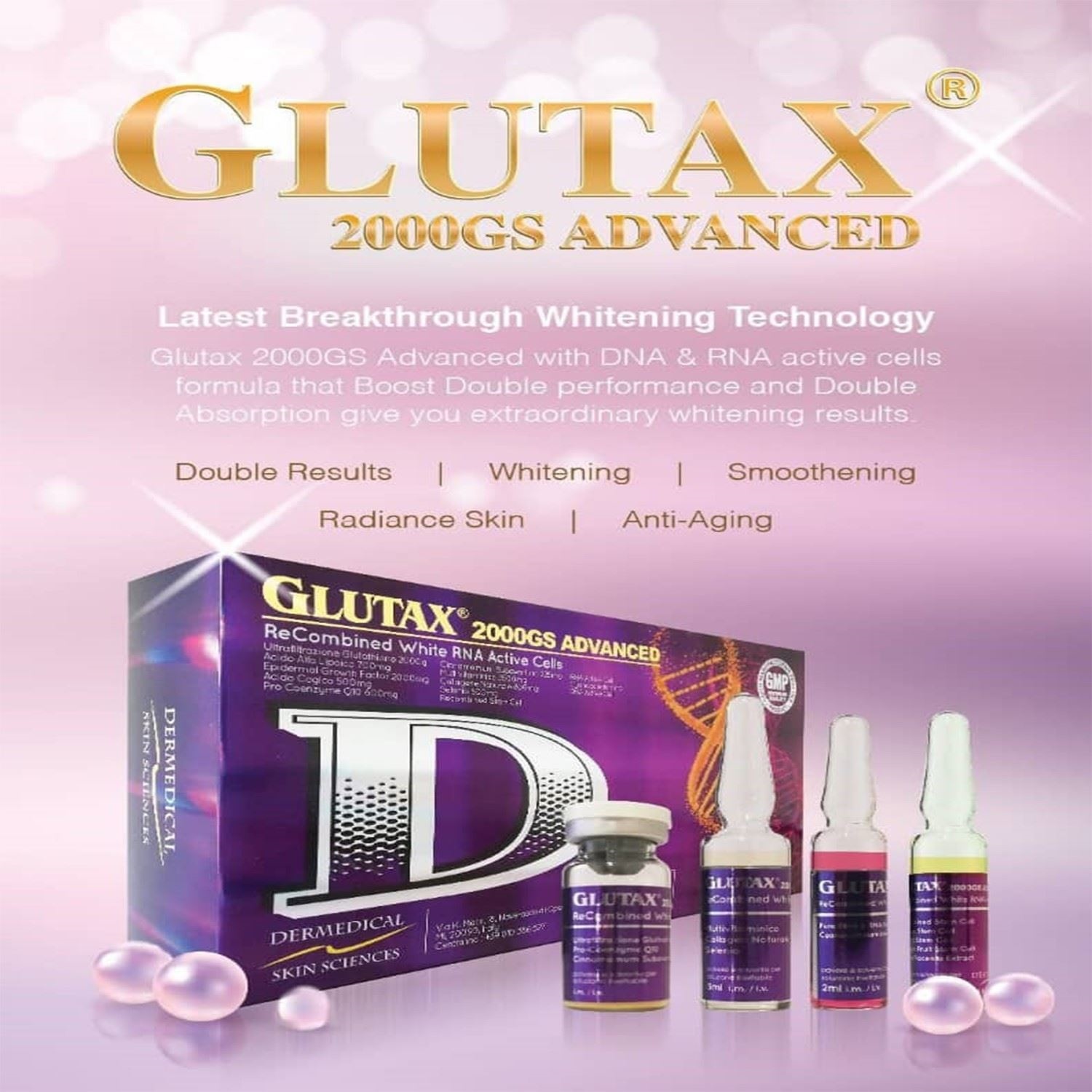 Glutax 2000GS Advanced Recombined White RNA Glutathione Injections
